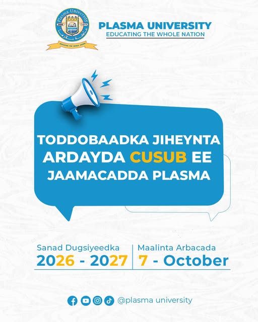 Munaasabadda Toddobaadka Jiheynta iyo Soo dhaweynta Ardayda Cusub ee Jaamacadda Plasma, Sanad Waxbarasheedka 2026/ 2027