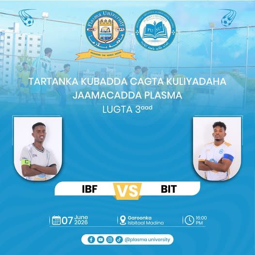 Saadaali Kulanka Banking and Finance iyo Information Technology, Tartanka Kubadda Cagta Jaamacadda Plasma ⚽︎